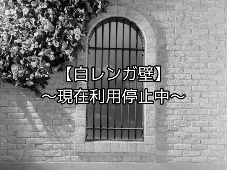 白レンガ壁　利用停止中